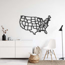 States of America Map Metal Wall Art