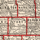 Vintage Map of Iowa 1893