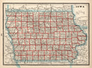 Vintage Map of Iowa 1893
