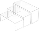 8.5x9x9.5 Inch Acrylic Risers Display Stands 3pcs, Rectangular Display Risers 3 Steps, Clear Acrylic Stand for Brand Store, Retails by CozyNest Decor
