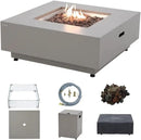Ashton 36” Propane Fire Pit Smokeless Firepit Converts to Outdoor Gas Fire Pit for Outside Patio Firepit Table Includes Windscreen Rain & Tank Cover Lava Rocks Lid CSA Certified by GreenHaven Gardens