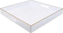 Spsyrine Decorative Tray, 13" Plastic Square Coffee Table Tray with Handles for Living Room, Ottoman, Bathroom Decor by CozyNest Decor