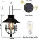 YAKii 6 Pack Solar Lantern Hanging Waterproof Outdoor Metal Solar Lamp with Warm White Light Decorate for Yard Garden Pathway Patio Porch (Black) by CozyNest Decor