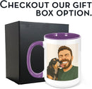 Personalized Coffee Mug, Custom Drawing Portrait Gift, Funny Customized Coffee Gift for Men & Women, Custom Mugs with Pictures, Purple 15oz Customized Ceramic Tea Cup by TinyTreasures Baby Boutique
