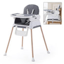 3 in 1 Baby High Chair,Adjustable Convertible Infant Baby Feeding Chair Booster for Eating with Detachable Double Tray,5 Point Harness,Deep Gray by TinyTreasures Baby Boutique