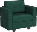 Belffin Velvet Modular Sectional Arm Chair Accent Chair with Storage Seat Single Club Chair for Apartment Green by CozyNest Decor