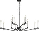 Black Living Room Chandelier 12 Light Hight Ceiling Foyer Candle Chandelier Large Dining Room Light Fixture Over Table 44in Metal Modern Chandeliers Hanging Light for Entry Master Bedroom by CozyNest Decor
