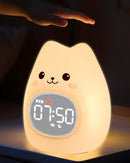 Cat Alarm Clock for Kids with Night Light, Sleep Training Clock Time to Wake Clock, Rechargeable Silicone Light for Bedroom, Perfect Sleep Companion for Boys Girls by TinyTreasures Baby Boutique