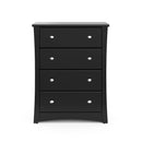 Storkcraft Crescent 4 Drawer Chest (Black) – GREENGUARD Gold Certified, Easy-to-Match Chest of Drawers for Nursery and Kids Bedroom, Dresser Organizer for Children’s Bedroom by TinyTreasures Baby Boutique