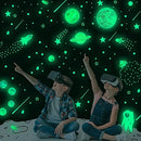 Glow in The Dark Stars for Ceiling Decor,849 Pcs Glowing Stickers for Ceiling Planets, Luminous Stars and Dots Wall Decals Kids Living Room,Rocket Astronaut Decorations for Boys Girls by TinyTreasures Baby Boutique
