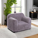 Kids Snuggly-Soft Sherpa Chair, Cuddly Toddler Foam Chair for Boys and Girls, Grey by TinyTreasures Baby Boutique