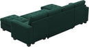Belffin Modular Sectional Sleeper Sofa with Pull Out Bed Velvet Convertible U Shaped Sectional Sofa Couch with Storage Chaises for Living Room Green by CozyNest Decor