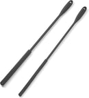 Silicone Straw Brush 4 Pack - (2 Small, 2 Wide) - 10 Inch Reusable Straw Cleaner, Pipe Cleaner, Glass and Detailing Tool (Charcoal) by TinyTreasures Baby Boutique