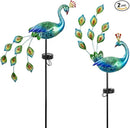 VEWOGARDEN 2 Pack Solar Stake Lights Outdoor Waterproof Metal Peacock Solar Lights for Yard Garden Patio Pathway Walkway, Blue by GreenHaven Gardens
