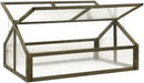 Firwood Garden Portable Wooden Greenhouse - Raised Flower Planter with 2 Roofs, Mini Greenhouse Cabinet for Outdoor Indoor Use, 44.8"x31.4"x19.6"/Gray by GreenHaven Gardens