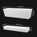 GREANER Window Boxes, 3 Pack 12x3.8 Inch Mixed Color Rectangle Herb Planters with Tray, Indoor Succulent Cactus Plastic Saucer Pot for Windowsill, Balcony, Office, Outdoor Garden (Black, White, Beige) by GreenHaven Gardens