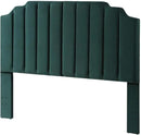 24KF Jade Velvet Tufted King Upholstered Headboard, Modern Vertical Channel Design California King Headboard with Stepped Silhouette Top Edge,Jade by CozyNest Decor