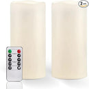 Homemory 8" x 4" Large Waterproof Outdoor Flameless Candles with Remote Control and Timer, Battery Operated Flickering LED Pillar Candles for Indoor Outdoor Lanterns, Porch, Long Lasting, Set of 2 by CozyNest Decor