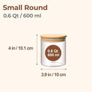 ComSaf Airtight Glass Food Storage Jars Set of 6, 0.6 Qt Clear Glass Food Storage Container with Sealing Wooden Lid, Stackable Spice Jar, Round Kitchen Canister for Sugar, Tea, Coffee bean, Pasta, Oat by CozyNest Decor