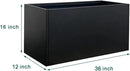 Black Planter Box Galvanized Steel Metal Planter Rectangular Indoor Large Outdoor Planters Steel Metallic Heavy Flower Pot 36In x 12In x 16In Commercial Residential for Patio, Deck, Backyard, Garden by GreenHaven Gardens