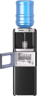 ICEPURE 3-in-1 Water Dispenser with Ice Maker, Water Cooler Dispenser for 5 Gallon Bottle Built-in Bullet Ice Maker Top Loading, Hot and Cold Water Dispenser for Home/Office, 33lbs/24H, Child Lock by CozyNest Decor