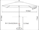 EliteShade USA 10-Year-Non-Fading 6.5x10Ft Rectangular Market Umbrella Patio Umbrella Outdoor Table Umbrella with Ventilation, Teal by GreenHaven Gardens