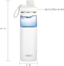 DRINCO Stainless Steel Water Bottle Spout Lid Vacuum Insulated Double Wall Water Bottle Wide Mouth (40oz 32oz 22oz 18oz 14oz) Leak Proof Keeps Cold or Hot (22 oz, 22oz Artic White) by CozyNest Decor