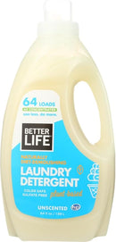 BETTER LIFE Laundry Detergent - Concentrated Liquid Laundry Soap for Automatic Washing Machine - Gentle Unscented Laundry Supplies for Sensitive Skin - 64oz by TinyTreasures Baby Boutique