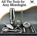 Highball & Chaser 13-Piece Boston Cocktail Shaker Set Stainless Steel Mixology Bartender Kit With Stand For Home Bar Cocktail Set | Laser Engraved Cocktail Tools | Plus E-Book with 30 Cocktail Recipes by CozyNest Decor