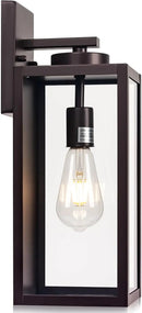 Oil-Rubbed Bronze Outdoor Wall Light Fixture, Large 16" ORB Exterior Wall Lantern, Farmhouse Porch Sconce Lighting, Modern Wall-Mounted Outside Lights for House, Garage, Patio Lamp by GreenHaven Gardens