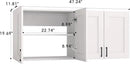 White Laundry Room Cabinets and Storage with 4 Doors and Utility Adjustable Shelf，Gabinetes Para Cocina Cupboard Kitchen Organizers and Storage Pantry Wall Mounted 12.4"D x 47.2"W x 19.7"H