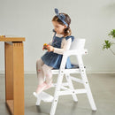Solid Wood high Chairs for Toddlers,High Chair Grows with Kid for Dining, Study Chair for Children, White by TinyTreasures Baby Boutique
