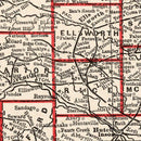Vintage Map of Kansas 1893