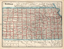 Vintage Map of Kansas 1893