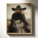 Rider in Black on White Horse