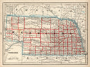 Vintage Map of Nebraska 1893