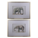 23.6x31.5" Fake Elephant Pencil Drawings, Set of 2