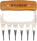 KANKA Grill Meat Shredder Claws - 5X Thicker Professional Stainless Steel BBQ Claws for Effortless Shredding and Cutting of Pulled Pork, Chicken, Turkey, Beef - Set of 2 with Durable Wood Handles by GreenHaven Gardens