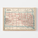 Vintage Map of South Dakota 1893
