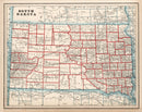 Vintage Map of South Dakota 1893