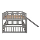 Low Bunk Bed With Slide, Fence And Ladder by HouseOfZazla