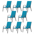 8 Piece Patio Chairs, Outdoor Camping Chairs with Breathable Textilene Fabric by HouseOfZazla