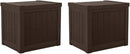 Suncast 17 x 22 Inch Resin 22-Gallon Patio Storage Deck Box, Java Brown (2 Pack) by CozyNest Decor