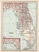Vintage Map of Florida 1893