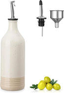vancasso 20 Oz Ceramic Olive Oil Dispenser Bottle, Bottle Dispenser with Spout and Funnel for Kitchen,Suitable for Oil, Vinegar, Coffee Syrups & Other Liquids，Cream by CozyNest Decor