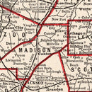 Vintage Map of Mississippi 1893