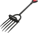 5-Tine Heavy Duty Pitch Fork for Gardening - Long Handled Digging Fork Garden Claw Weeder by GreenHaven Gardens