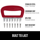 GORILLA GRIP BPA-Free Chicken Shredder Meat Claws, Sharp Stainless Steel Food Shredding Fork, Comfortable Handle, Easily Shred Pulled Pork, Taco Meats, Kitchen Smoker BBQ Tool, Dishwasher Safe, Red by GreenHaven Gardens