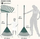 ORIENTOOLS Garden Leaf Rake, Garden Rakes for Lawns Leaves with 47-65" Adjustable Black Handle Rake, 26 Strong Tines Plastic Head Shrub Rake, Yard Garden Rake for Lawns, Flower Beds Leaves Cleaning by GreenHaven Gardens