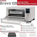 Nuwave Bravo Air Fryer Toaster Smart Oven, 12-in-1 Countertop Convection, 30-QT XL Capacity, 50°-500°F Temperature Controls, Top and Bottom Heater Adjustments 0%-100%, Brushed Stainless Steel Look by CozyNest Decor